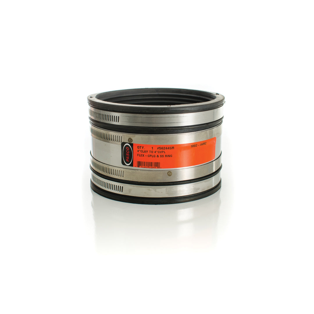 PASCO Pasco 56244SR Flexible Coupling 4 in Clay to Cast Iron/Plastic