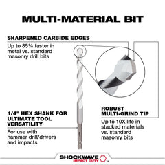 Milwaukee 48-20-8886 1/4 Multi Material Drill Bit