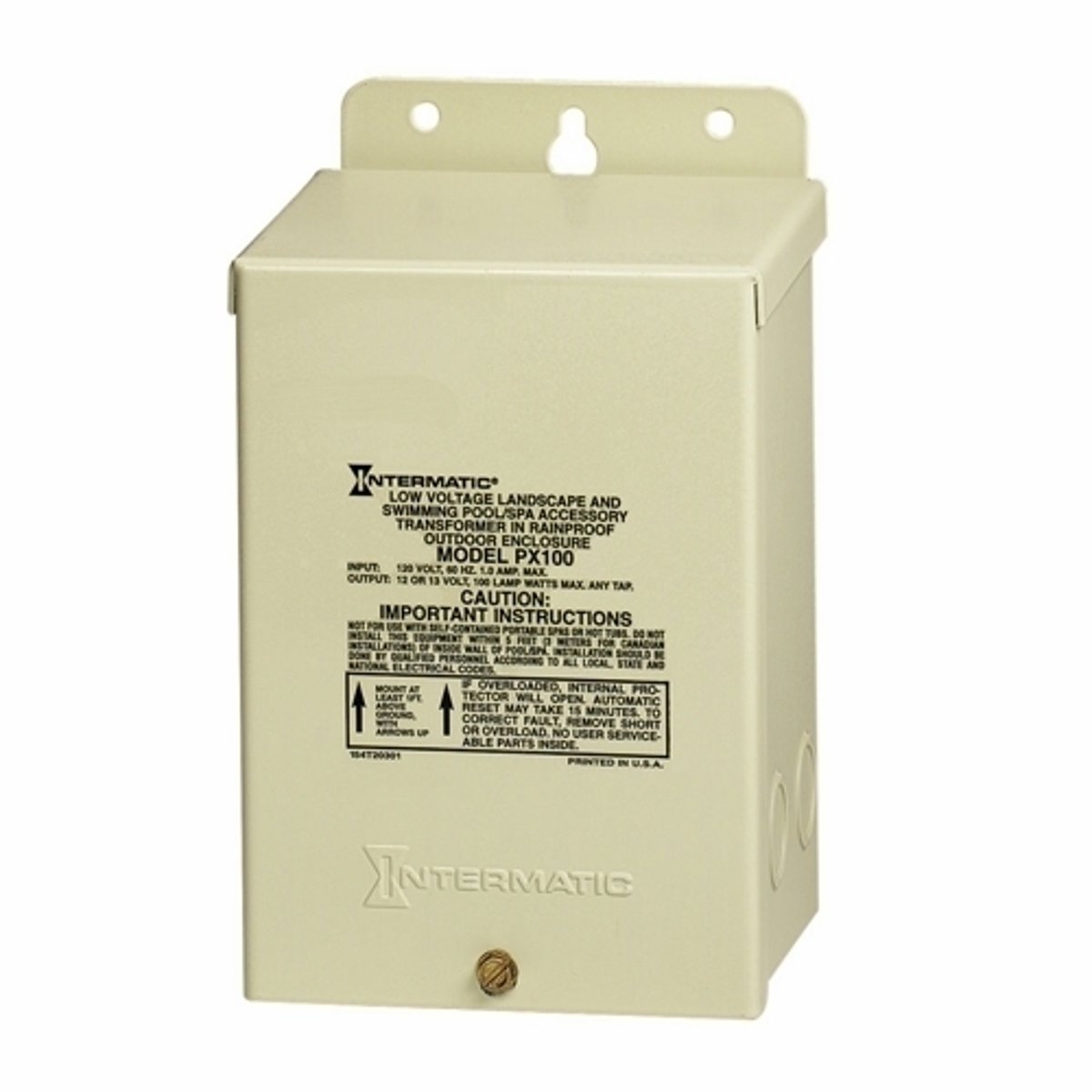 Intermatic PX50 50 W Pool & Spa Safety Transformer Beige Steel Enclosure Input 120V Output 12,13,14 V