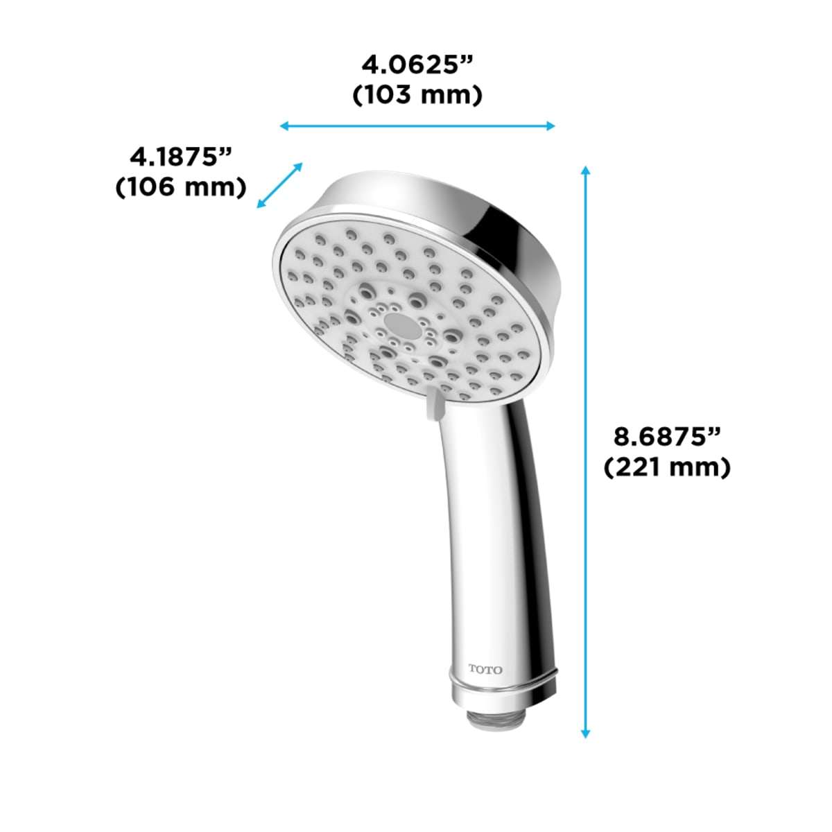 Toto TBW03003U2#CP L Series 2.0 GPM Multifunction 4 Inch Classic Handshower, Polished Chrome