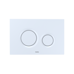 TOTO YT930#WH Dual Button Push Plate With Round Buttons For In Wall Tank Systems White Matte