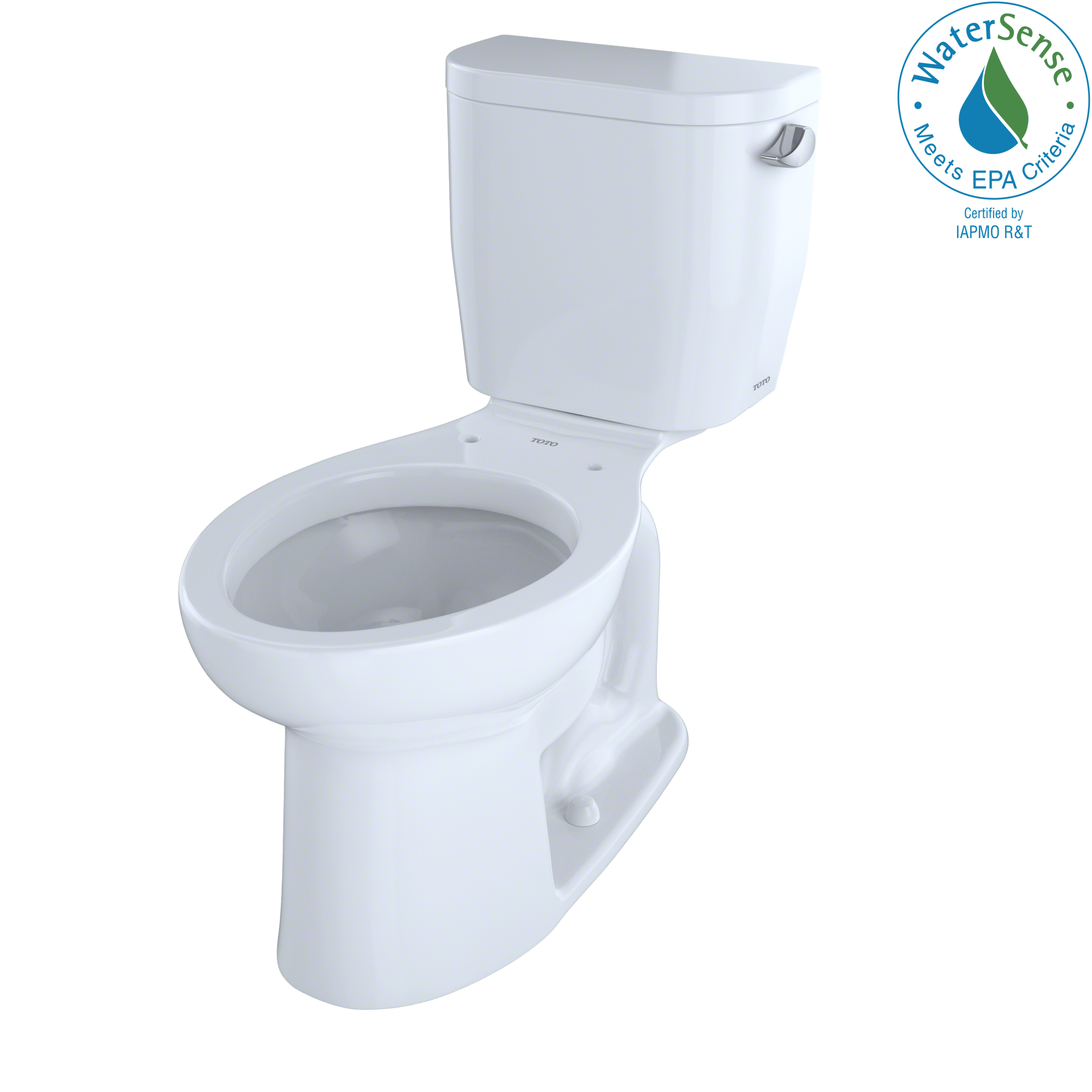 TOTO CST244EFR#01 Entrada Two-Piece Elongated 1.28 GPF Universal Height Toilet with Right-Hand Trip Lever Cotton White