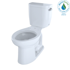 TOTO CST244EFR#01 Entrada Two-Piece Elongated 1.28 GPF Universal Height Toilet with Right-Hand Trip Lever Cotton White