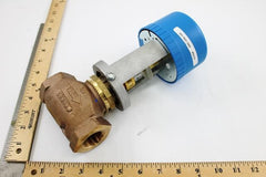 Johnson Controls VG7241NT+423BGA Brass Trim Globe Valve 1 NPT 2-Way 11.6 Cv N/O ON-OFF