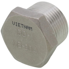 Merit Brass K417H-16 Hex Head Pipe Plug, 1 in Nominal, MNPT End Style, 150 lb, 304/304L Stainless Steel