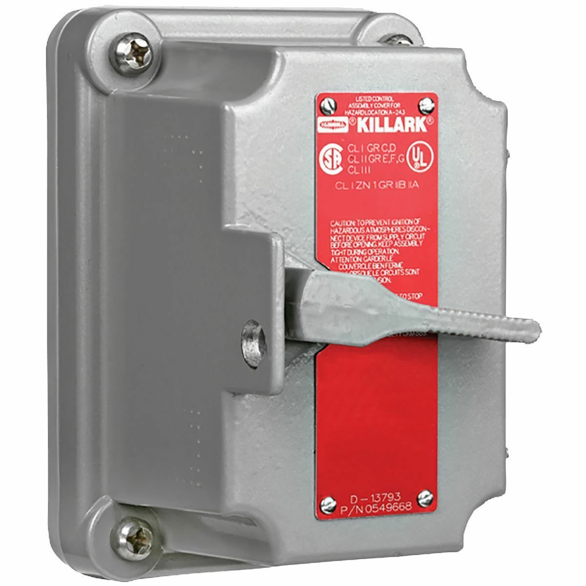 KILLARK FXS-8C FXS Series - Aluminum 3-Pole Tumbler Switch Cover With Device - Factory Sealed - 15A