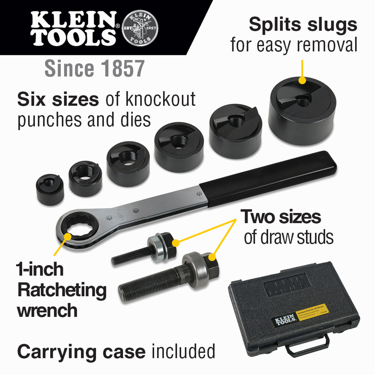 Klein 53732SEN Knockout Punch Set with Wrench