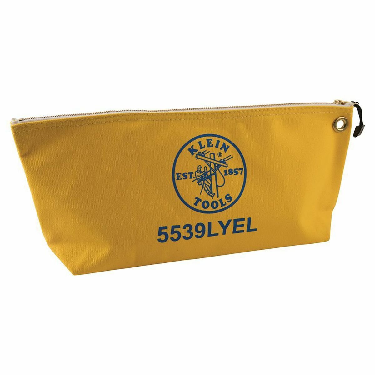 Klein Tools 5539LYEL Zipper Bag, Large Canvas Tool Pouch, 18-Inch, Yellow