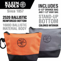 Klein 55470 Stand-Up Zipper Bags, 2-Pack