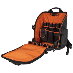 Klein Tools 55655 Tradesman Pro Tool Station Tool Bag Backpack with Work Light