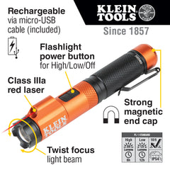 Klein Tools 56040 Rechargeable Focus Flashlight with Laser