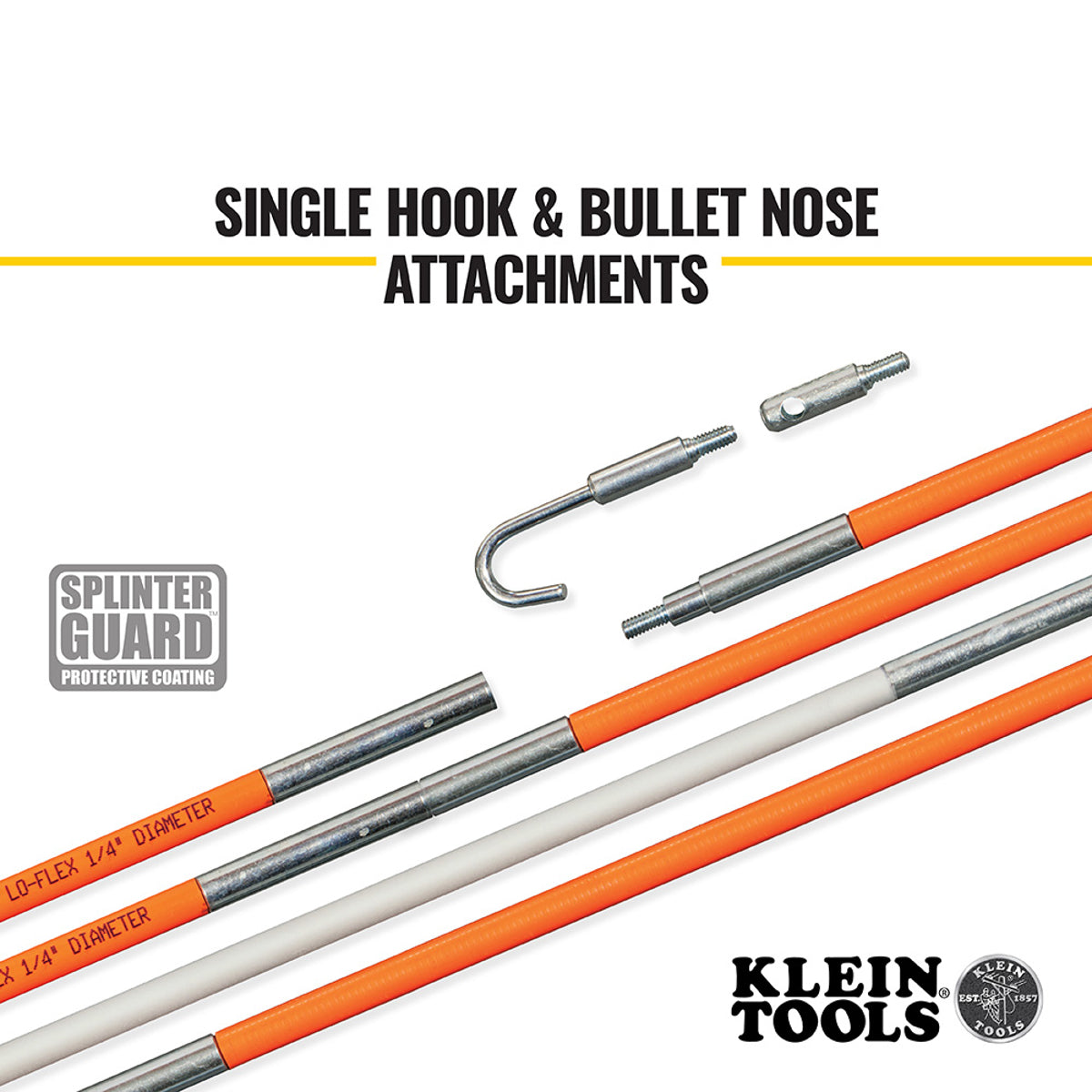 Klein Tools 56325 Fish and Glow Rod Set, 25 ft Length, 1/4 to 3/16 in Diameter