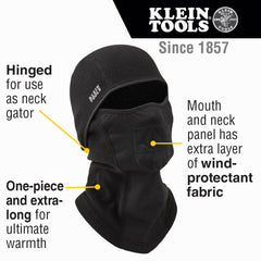 Klein Tools 60132-SEASONALITEMONLY Wind Proof Hinged Balaclava One Size Fits Most