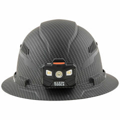 Klein Tools 60347 Hard Hat, Vented Full Brim, Class C, Premium KARBN Pattern, Rechargeable Lamp