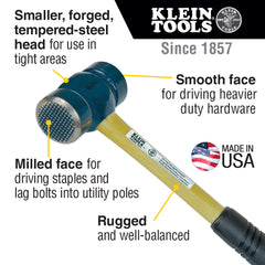 Klein Tools 809-36MF Lineman's Milled-Face Hammer