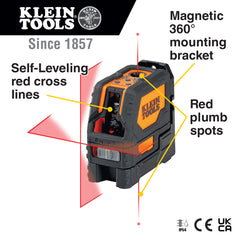 Klein Tools 93LCLS Self-Leveling Cross-Line Laser Level with Plumb Spot