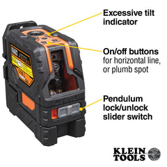 Klein Tools 93LCLS Self-Leveling Cross-Line Laser Level with Plumb Spot