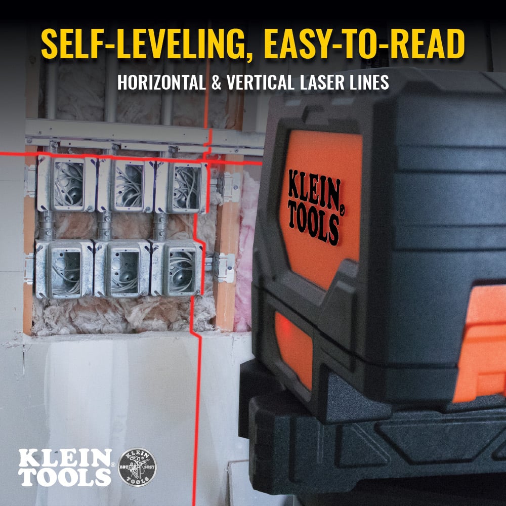 Klein Tools 93LCLS Self-Leveling Cross-Line Laser Level with Plumb Spot