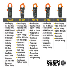 Klein Tools CL220 Digital Clamp Meter, AC Auto-Ranging 400 Amp with Temp