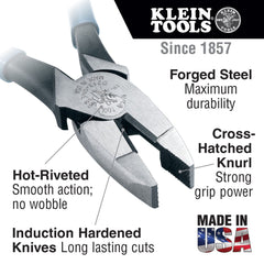 Klein D20009NEGLW Hi-Viz Side-Cutting Pliers High Leverage (Each)