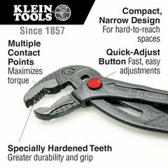 Klein Tools D504-10B Quick-Adjust Klaw Pump Pliers 10-Inch