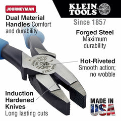 Klein J2000-9NE Lineman's Pliers Heavy Duty Cutting 9-Inch