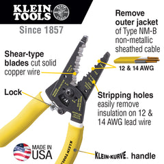 Klein Tools K1412 Klein-Kurve Dual NM Cable Stripper/Cutter 12/2 14/2