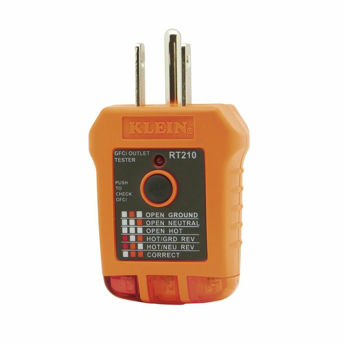 Klein RT210 GFCI Receptacle Tester 110/125V AC 50/60Hz