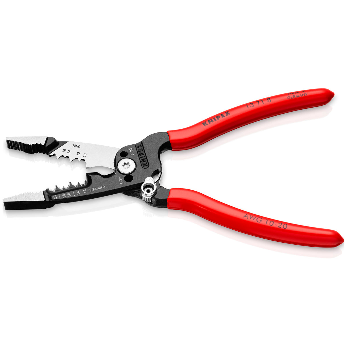 Knipex 13718SBA Forged Wire Stripper 10-20 AWG 8 In.