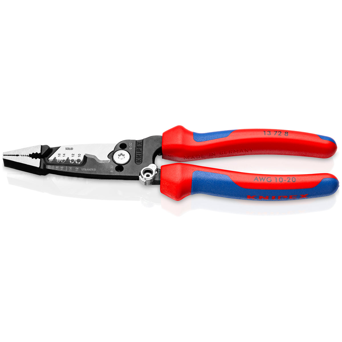 Knipex 13728SBA Forged Wire Strippers Multi Component Handle