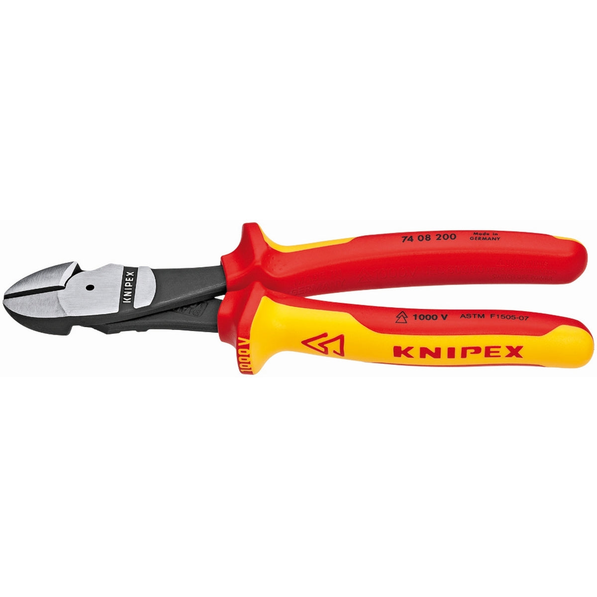 KNIPEX 7408200SBA High Leverage Diagonal Cutters-1000V Insulated, 8 in., Multi-Component