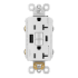 Legrand-Pass & Seymour 2097TRUSBACW Self-Test GFCI Recep TR 20A W/ USB AC W