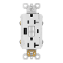 Legrand-Pass & Seymour 2097TRUSBACW Self-Test GFCI Recep TR 20A W/ USB AC W