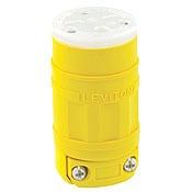 Leviton 15W49 15-Amp 250 Volt Straight Blade Industrial Grade Connector Grounding Wetguard Yellow