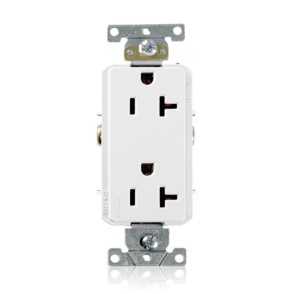 Leviton 16342-W Decora Plus Duplex Receptacle 20 Amp 125 Volt NEMA 5-20R