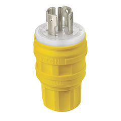 Leviton 28W81 30 Amp 120/208 Volt 3 Phase Y Locking Plug Industrial Grade Grounding Wetguard Yellow