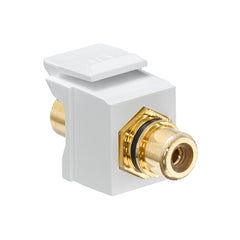 Leviton 40830-BWE RCA Feedthrough QuickPort Connector Gold-Plated White