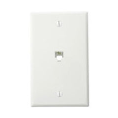 Leviton 40949-I Standard Telephone Wall Jack 6P4C Screw Terminals Ivory