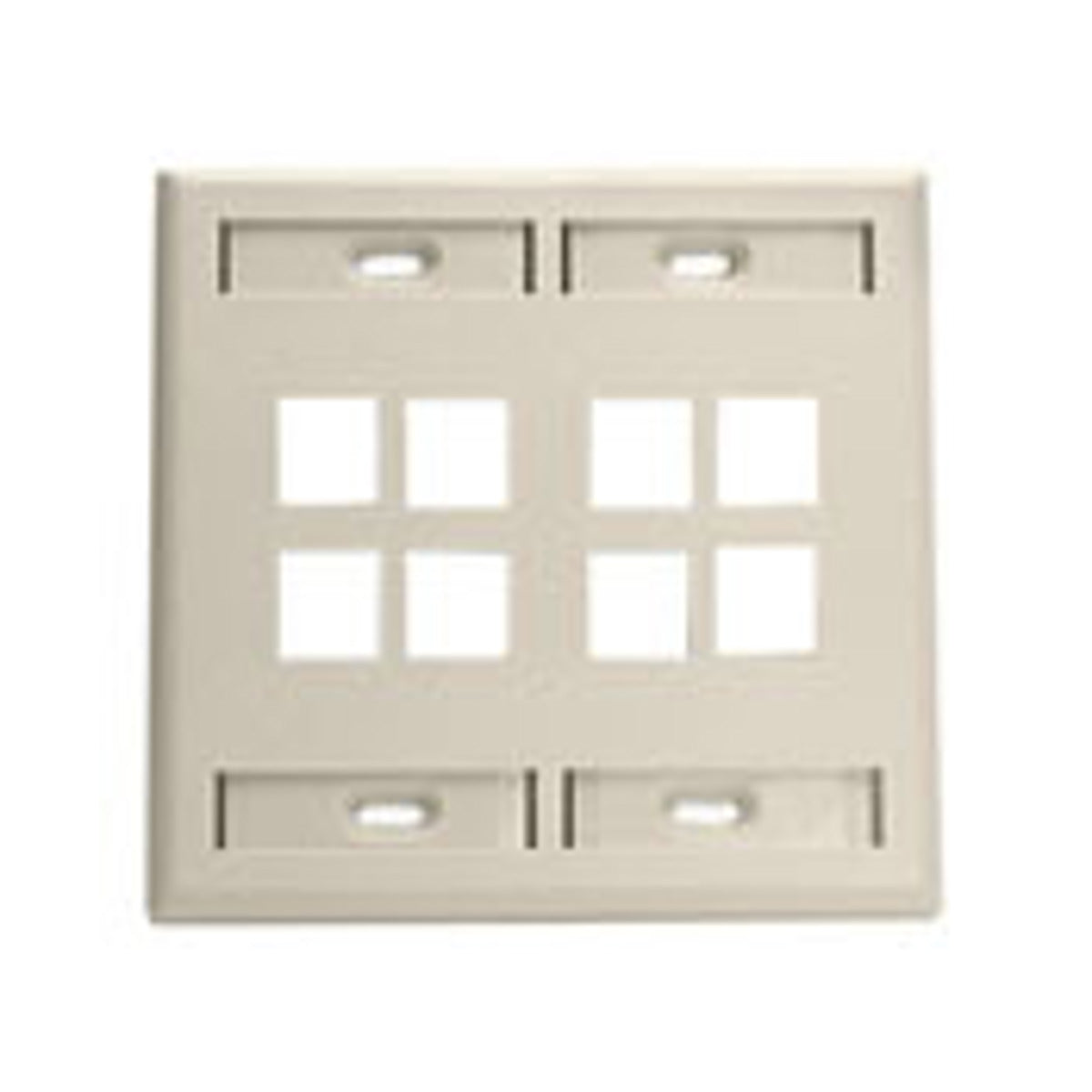 Leviton 42080-8IP Wallplate 2 Gang 8 Port Flush Mount