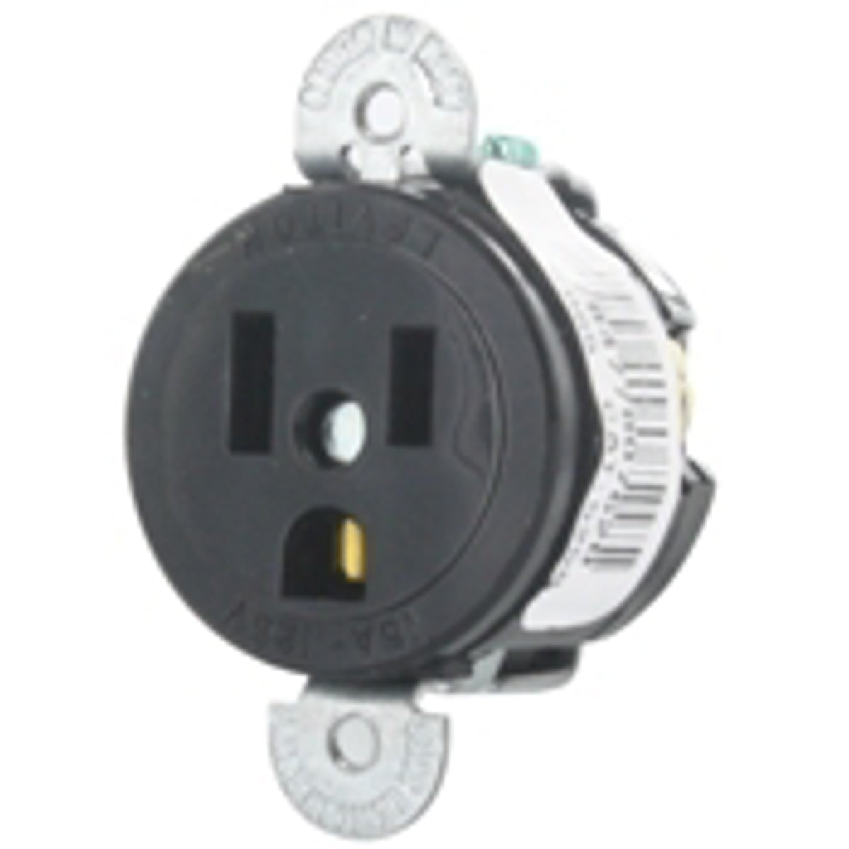 Leviton 5258-SS 15 Amp 125 Volt Short Strap Single Receptacle NEMA 5-15R