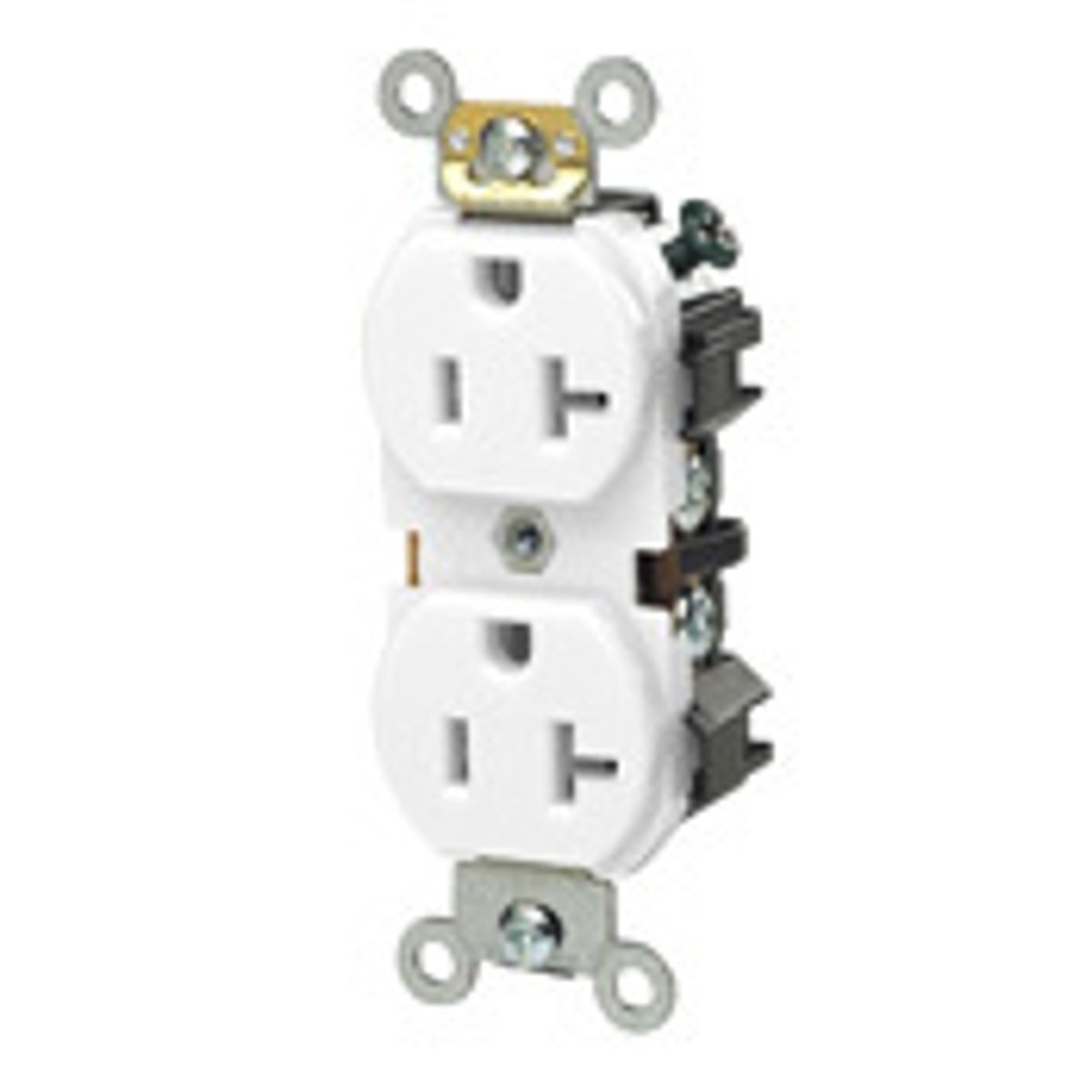 Leviton 5342-W WH 20A 125V Duplex Outlet Self Grounding