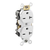 Leviton 5462-W 20 Amp 250 Volt NEMA 6-20R 2P/3W Industrial Series Heavy Duty Specification Grade Duplex Receptacle