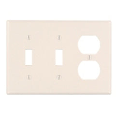 Leviton 78021 Combination Wallplate Standard Size Traditional 3 Gang Light Almond