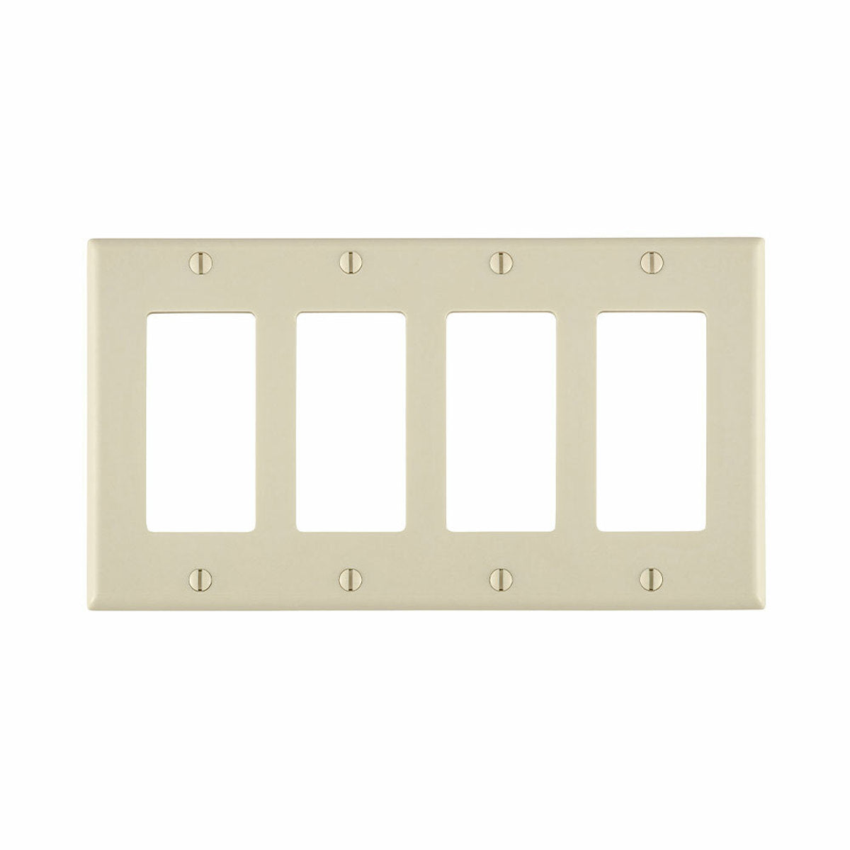 Leviton 80412-T Decora 4-Gang Standard Size Wallplate Thermoset Light Almond