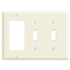 Leviton 80421-T 3-Gang 2-Toggle 1-Decora/GFCI Device Combination Wallplate Standard Size Thermoset