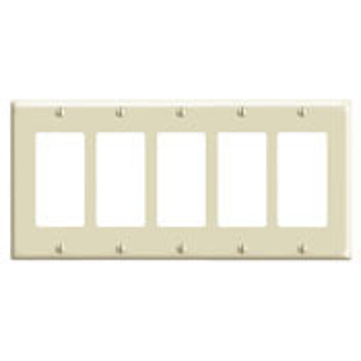 Leviton 80423-I 5-Gang Decora/GFCI Device Wallplate Standard Size Thermoset Replacement MPN