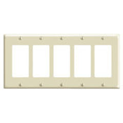 Leviton 80423-I 5-Gang Decora/GFCI Device Wallplate Standard Size Thermoset Replacement MPN