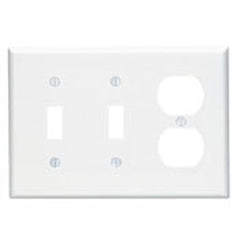 Leviton 80521-T 3-Gang 2-Toggle 1-Duplex Device Combination Wallplate Midway Size