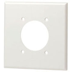 Leviton 80526-W 2-Gang Flush Mount 2.15-Inch Diameter, Device Receptacle Wallplate, Midway Size, White