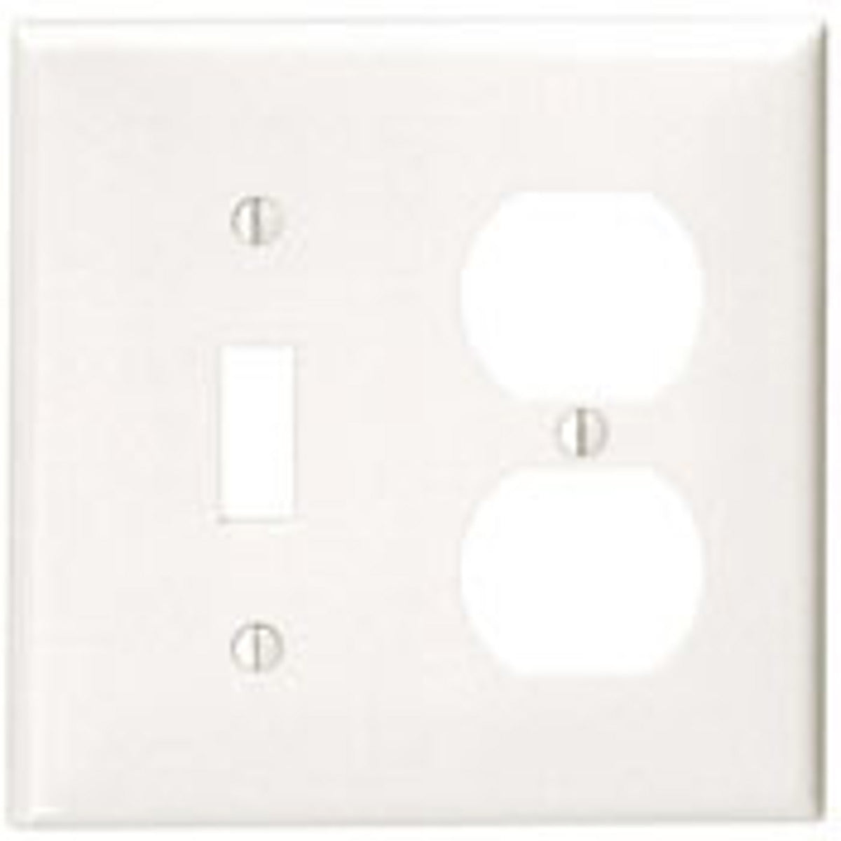 Leviton 80705-E 2-Gang 1-Toggle 1-Duplex Device Mount Standard Size Thermoplastic Nylon Black Combination Wallplate